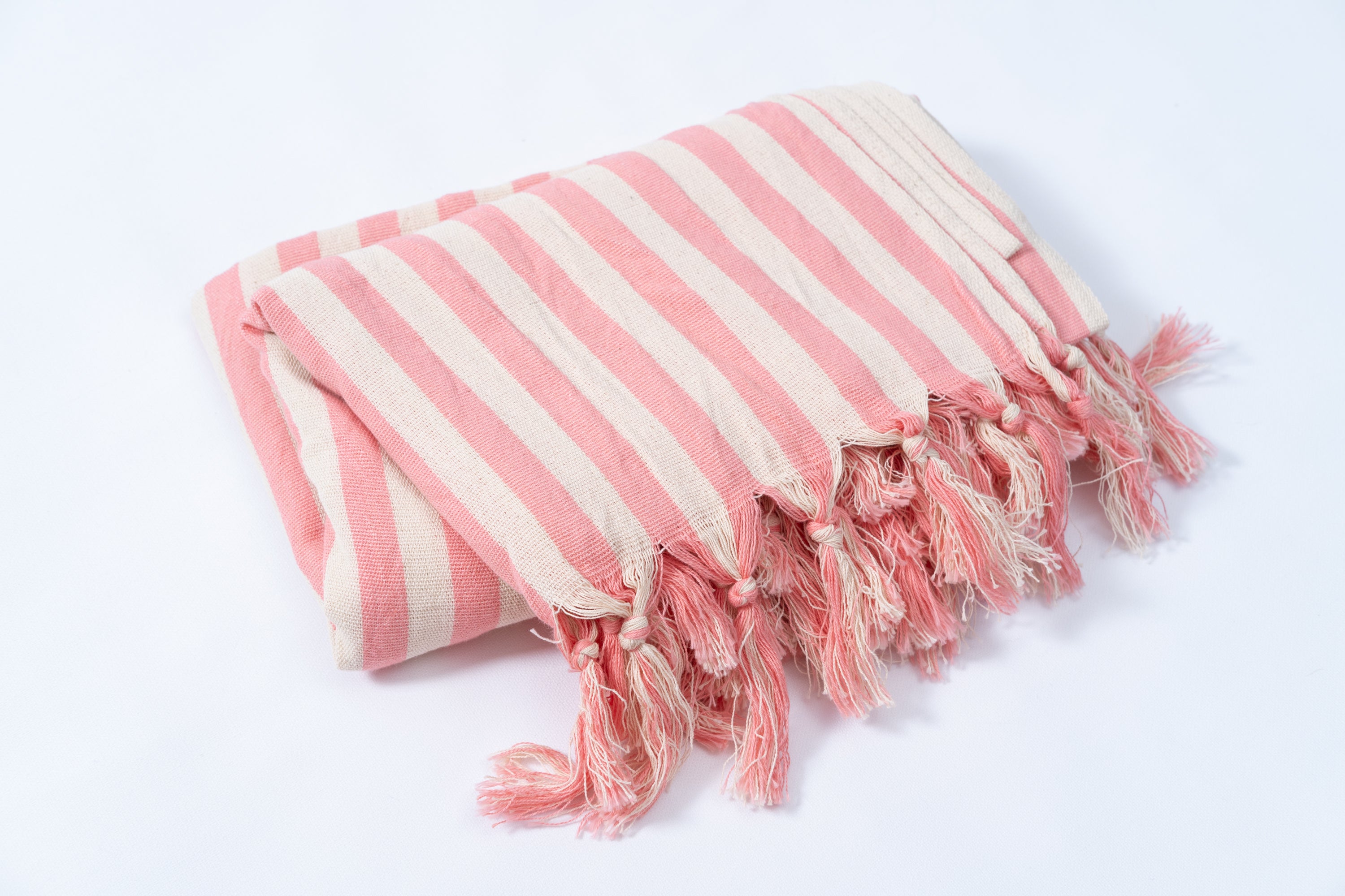 Darling Spring Coral Stripe Turkish Towel - Pink